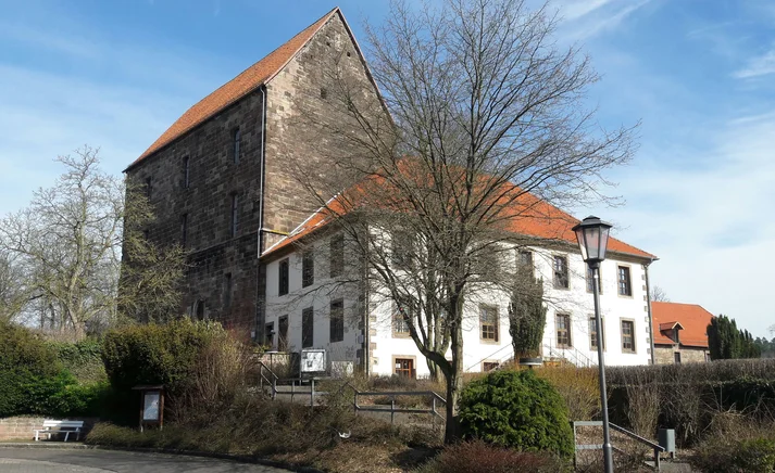 Burg Hardeg Außenansichgt mit Baum