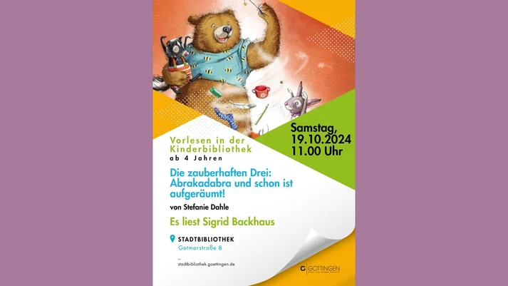 Plakat Samstagsvorlesen die zauberhaften Drei