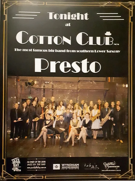 Plakat Cotton Club mit Bandfoto 2018