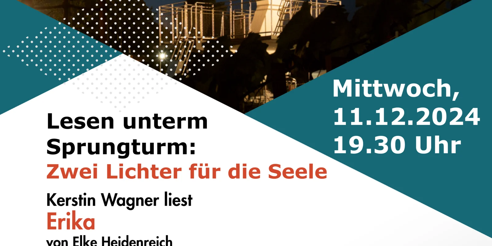 Plakat Lesen unterm Sprungturm 11.12.2024