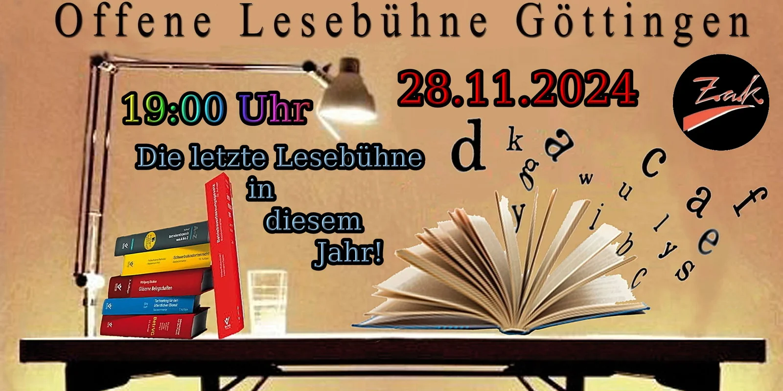 Offene Lesebühne Göttingen am 28.11.2024 im Zak