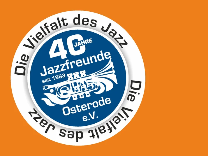 Header mit Logo Jazzfreunde Osterode auf orangenem Grund