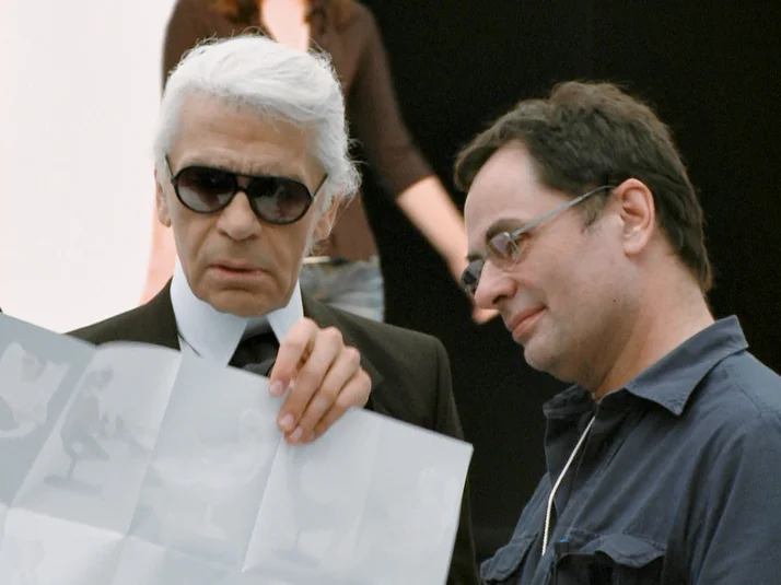 Steidl mit Karl Lagerfeld in Paris, aus: How to Make a Book with Steidl